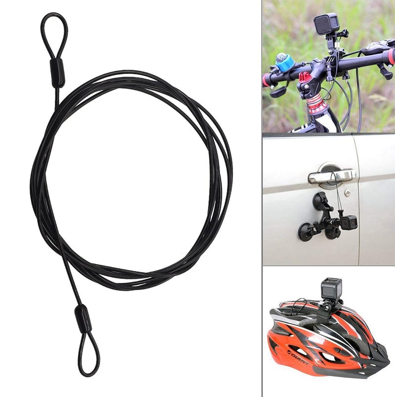 GOMRQING 100CM/3.3ft 3mm Outdoor Travel Security Cable Lock,Braided Steel Coated Safety Cable Luggage Lock,Safety Cable Wire Rope Double Loop Lightweight GOMRQING (2 Pack) - Image 4