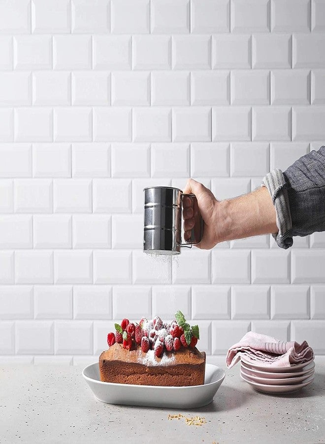 AMAZOPY Stainless Steel Flour Sifter with Handle – 3 Cup (250g) Baking Sifter for Flour, Powdered Sugar, and Cocoa – Hand Crank Sieve with Fine Mesh for Cakes, Cookies, Pastry, and Baking Tools - Image 2