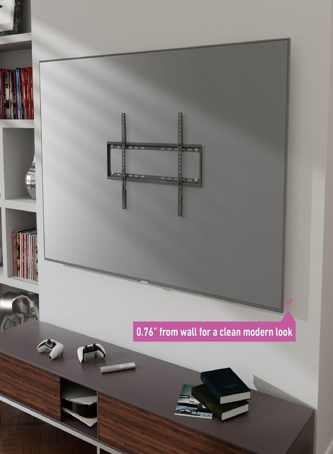D-Line TV Wall Bracket for 50-85 Inch TVs, Ultra Low Profile, Slim Flat to Wall TV Mount - VESA 200x200mm - 600x400mm, Holds up to 132lbs - Image 3