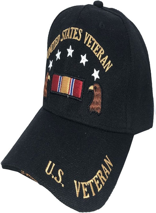AborenCo U.S. Army Baseball Caps Hats Military Apparel | Retired Veteran | 3D Embroidered | Adjustable (Black with Stars) - Image 1