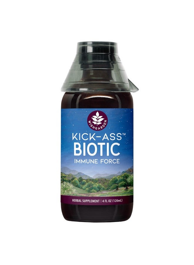 WishGarden Herbs Kick-Ass Biotic Immune Hero - Plant-Based Herbal Biotic Formula with Usnea Lichen, Hops, Echinacea & Goldenseal, Supports Healthy Immune, Respiratory & Lymph System Function, 4oz - Image 1