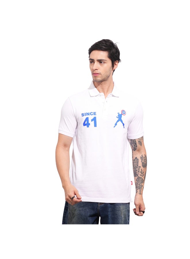 Being Human Mens White Polo Collar Short Sleeve Polo T-Shirt - Image 1