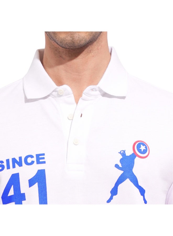 Being Human Mens White Polo Collar Short Sleeve Polo T-Shirt - Image 5