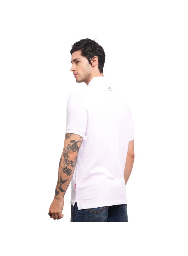 Being Human Mens White Polo Collar Short Sleeve Polo T-Shirt - Image 3