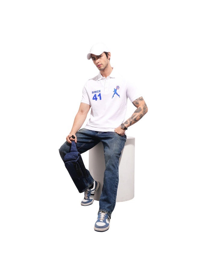 Being Human Mens White Polo Collar Short Sleeve Polo T-Shirt - Image 4