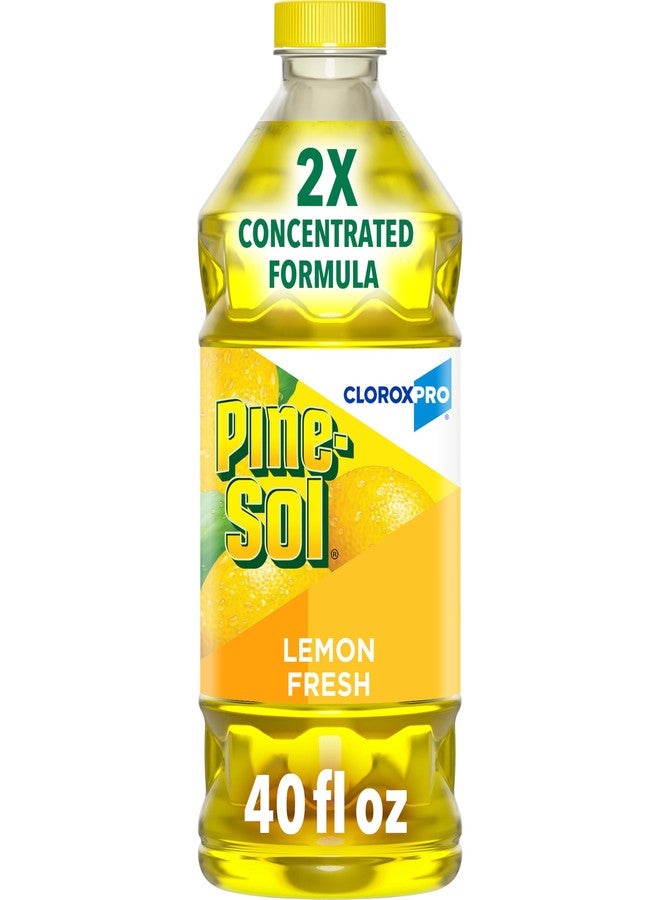 Pine Sol Multi-Surface Cleaner, CloroxPro, 2x Concentrated Formula, All-Purpose Cleaner, Lemon Fresh, 40 Fluid Ounces - Image 1