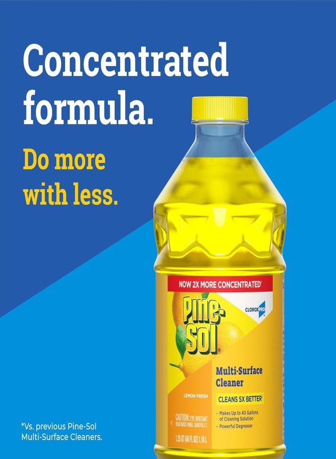 Pine Sol Multi-Surface Cleaner, CloroxPro, 2x Concentrated Formula, All-Purpose Cleaner, Lemon Fresh, 40 Fluid Ounces - Image 2