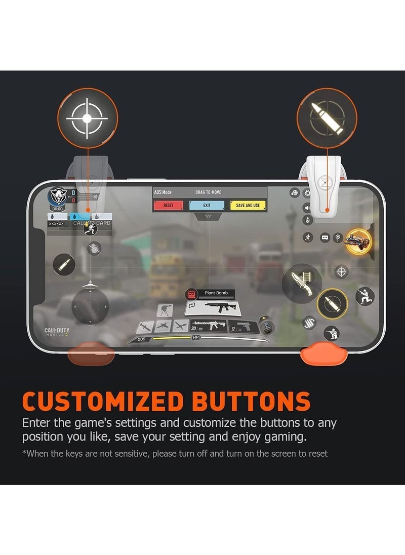 BIGBIG WON - Won Mobile Gaming Trigger PUBG/COD Portable Grip Sensitive Shoot Aim Joysticks Double Fire Button Single Point/3x Burst/Custom Recording for IOS and Android Phone M1 - Image 1