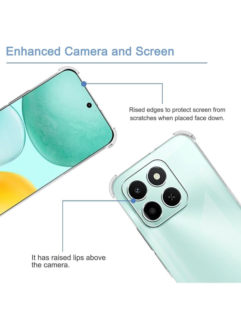 ten.tech Honor X6C Case Clear Soft TPU Silicone Bumper Reinforced Corner Bumper Transparent Cover - Image 2