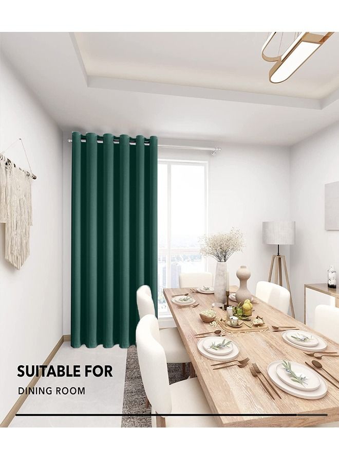 Room Divider Blackout Curtains Thermal Insulated Decor Grommet Blackout Drapes for Bedroom Dining Studio Office Hunter Green 200x270/200x240/200x200cm