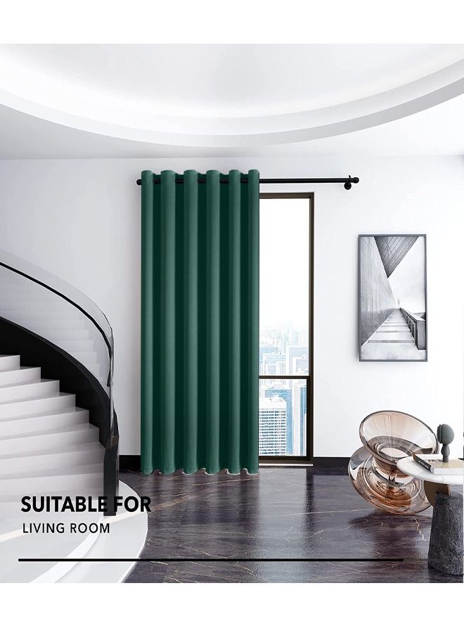 Room Divider Blackout Curtains Thermal Insulated Decor Grommet Blackout Drapes for Bedroom Dining Studio Office Hunter Green 200x270/200x240/200x200cm