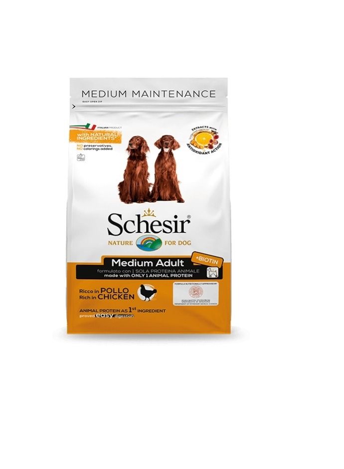 Schesir Medium Adult Maintenance With Chicken Dry Food For Dogs