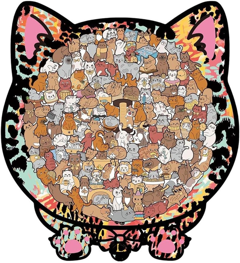 Realistic Cat Wooden Puzzle 135 Pieces Size B Home Decor For Adults Kids - Image 1