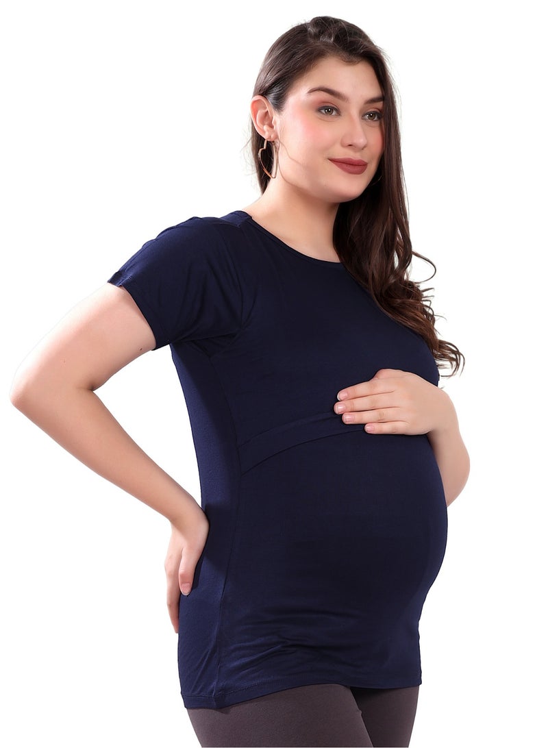TUMMY TUMMY Maternity & Nursing Double Layered Pull-On Top Pack of 2pc  - Image 2