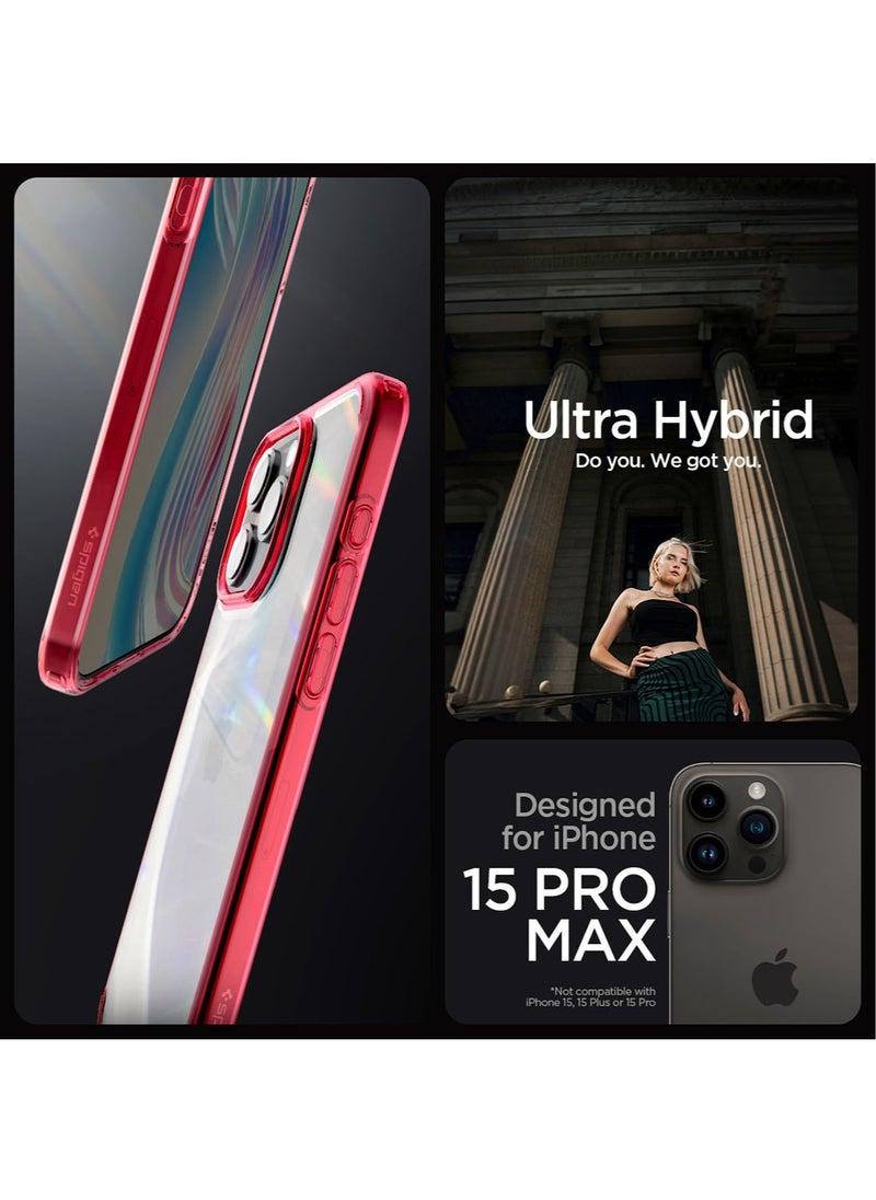 Spigen Ultra Hybrid for iPhone 15 Pro MAX Case Cover - Deep Red  - Image 2