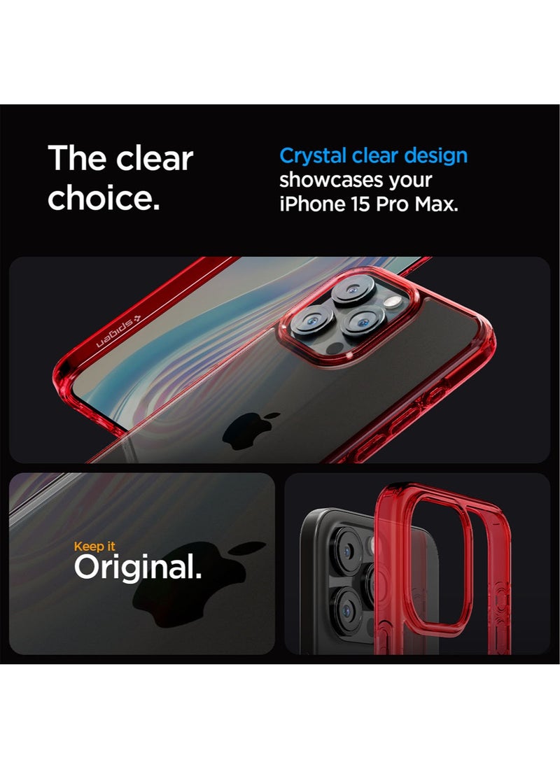 Spigen Ultra Hybrid for iPhone 15 Pro MAX Case Cover - Deep Red  - Image 3