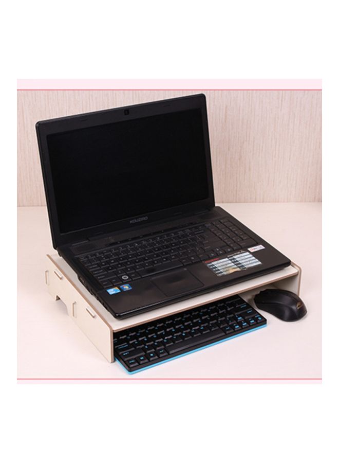 NIBEMINENT Monitor/Laptop Desk With Keyboard Wiring Slot Beige - Image 2