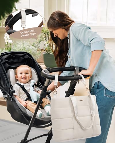 LOVEVOOK Diaper Bag Tote Puffer Baby Diaper Bag with Insulated PocketTravel Diaper Tote with Pacifier Case and Changing Pad - Image 3