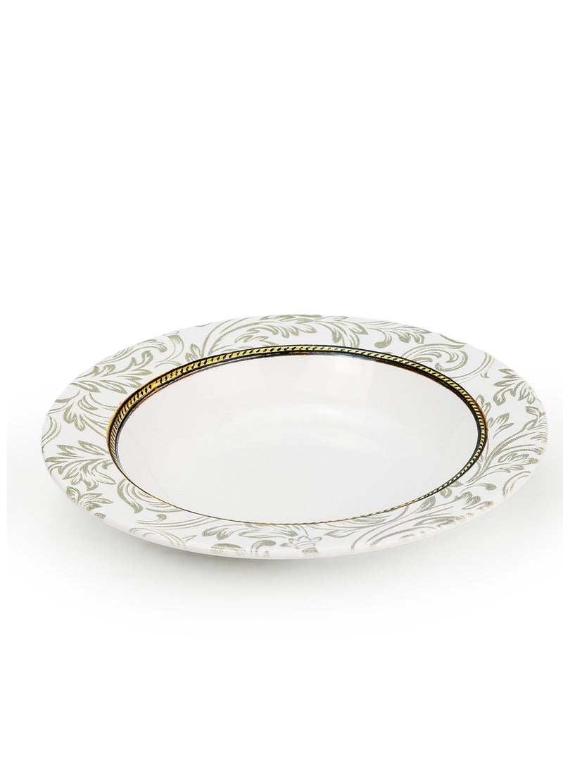 EDESSA Edessa Ceramic Elana 22Cm Round Soup Plate, White (Set of 1)  - Image 3
