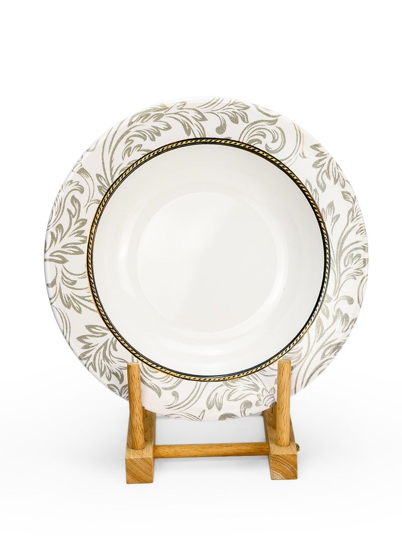 EDESSA Edessa Ceramic Elana 22Cm Round Soup Plate, White (Set of 1)  - Image 2