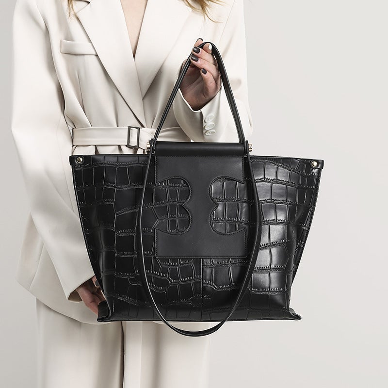 Crocodile Pattern Bag Underarm Tote Bag Women'S Commuter Large Capacity Handbag Bride Wedding - Image 2