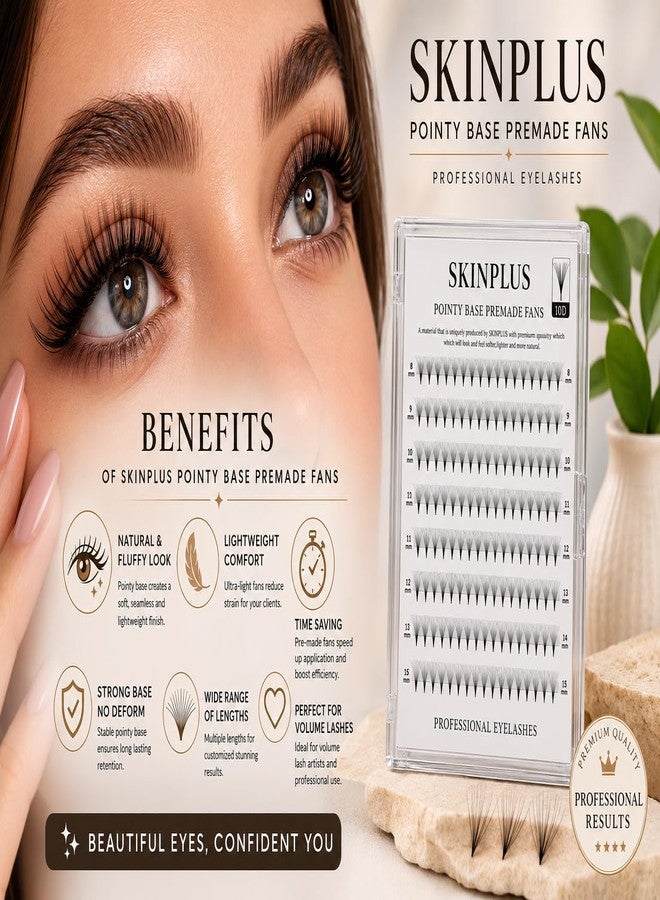 سكين بلس رموش SKINPLUS 10D الجاهزة ذات الكثافة العالية - وصلات رموش احترافية بقاعدة مدببة - Image 1
