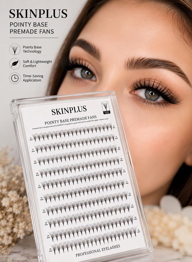 سكين بلس رموش SKINPLUS 10D الجاهزة ذات الكثافة العالية - وصلات رموش احترافية بقاعدة مدببة - Image 4