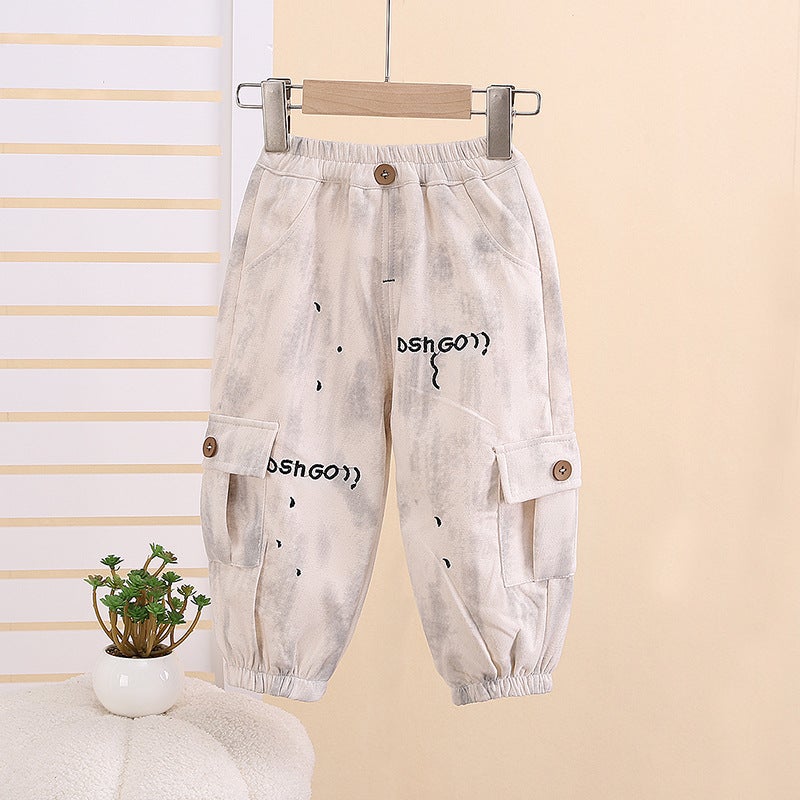Boys' Pants Small And Medium-Sized Children'S Casual Workwear Trousers Boys Autumn Children'S Sweetpants Trendy Batch - Image 3