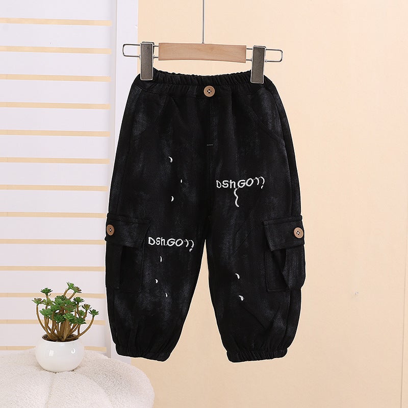 Boys' Pants Small And Medium-Sized Children'S Casual Workwear Trousers Boys Autumn Children'S Sweetpants Trendy Batch - Image 4