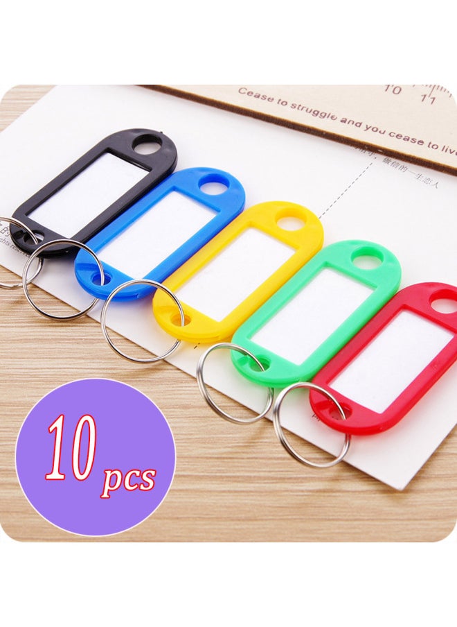Generic 10pcs Multicolor Plastic Keychain Luggage ID Name Tags Hotel Number Classification Card for Women Men Car Bag Backpack Pendant-Color:F  - Image 2