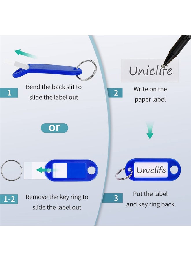 Generic 10pcs Multicolor Plastic Keychain Luggage ID Name Tags Hotel Number Classification Card for Women Men Car Bag Backpack Pendant-Color:F  - Image 5