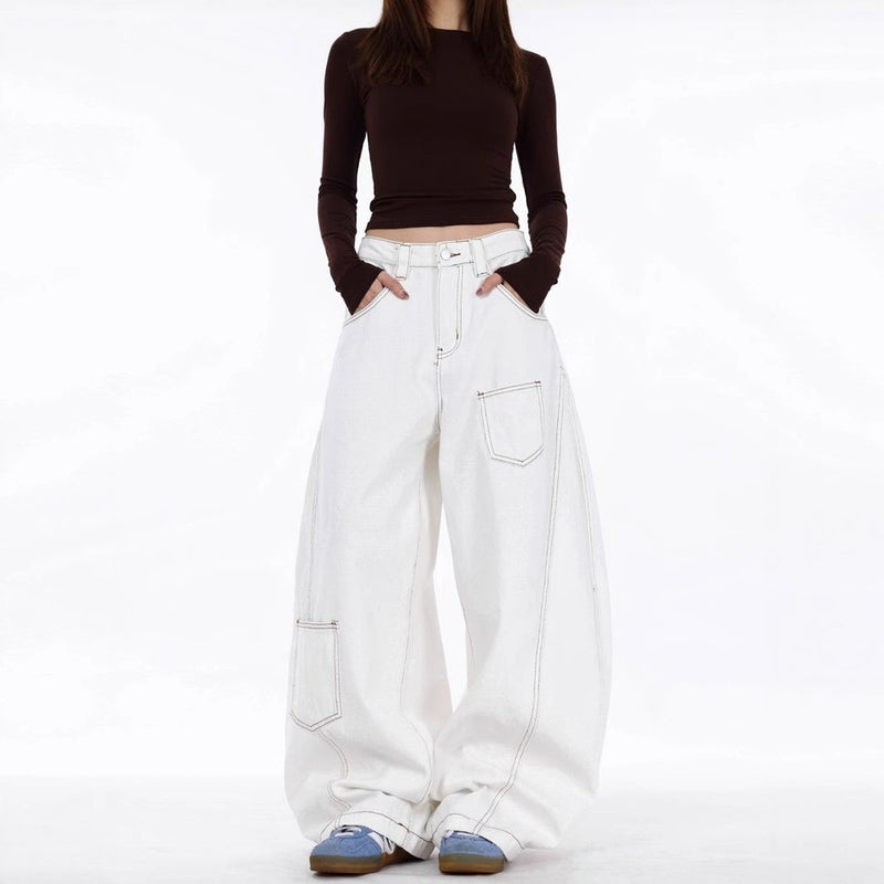 Unisex Classic Denim Jeans Loose Fit Daily Outdoor Wear - Image 5