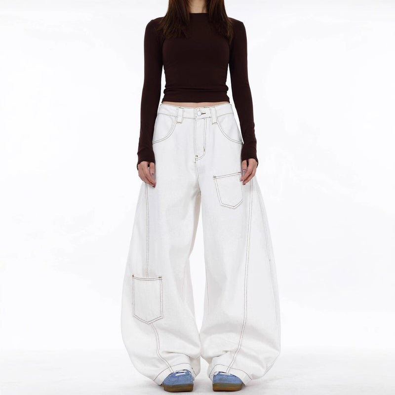 Unisex Classic Denim Jeans Loose Fit Daily Outdoor Wear - Image 2