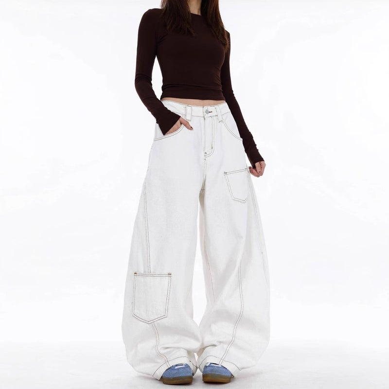 Unisex Classic Denim Jeans Loose Fit Daily Outdoor Wear - Image 4