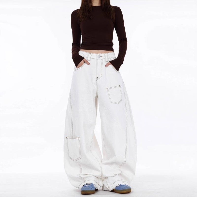Unisex Classic Denim Jeans Loose Fit Daily Outdoor Wear - Image 3