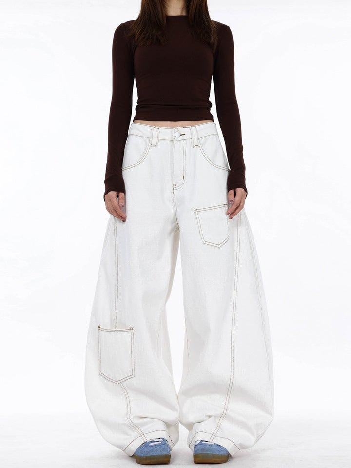 Unisex Classic Denim Jeans Loose Fit Daily Outdoor Wear - Image 1