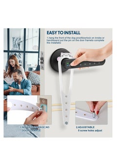 SYOSI Cat Door Holder Latch & Cat Door Stopper, 5 Adjustable Door Strap for Cats to Dog Alternative to Keep Dogs Out of Cat Litter Boxes and Food, No Cut Cat Door, Interior Door (2 Pack)  - Image 2