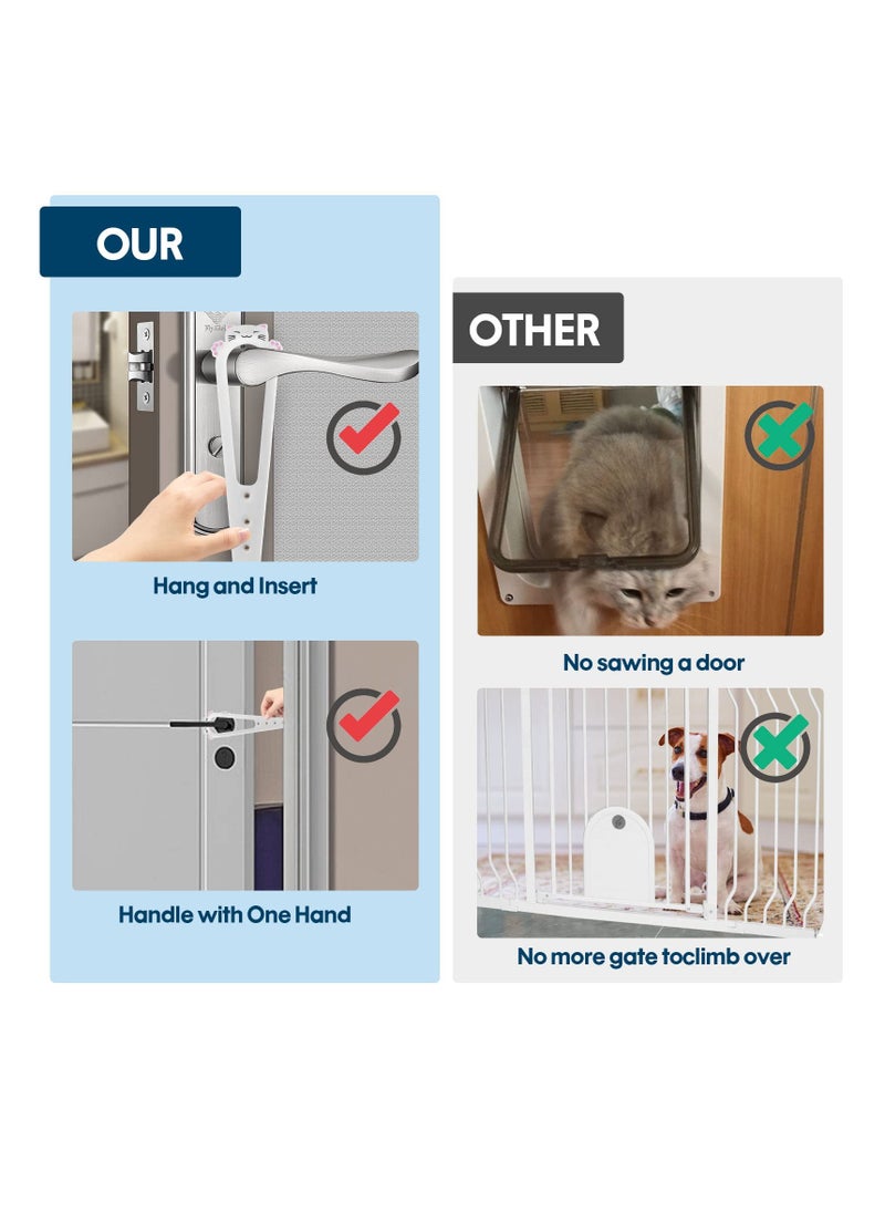 SYOSI - Cat Door Holder Latch & Cat Door Stopper, 5 Adjustable Door Strap for Cats to Dog Alternative to Keep Dogs Out of Cat Litter Boxes and Food, No Cut Cat Door, Interior Door (2 Pack) - Image 1