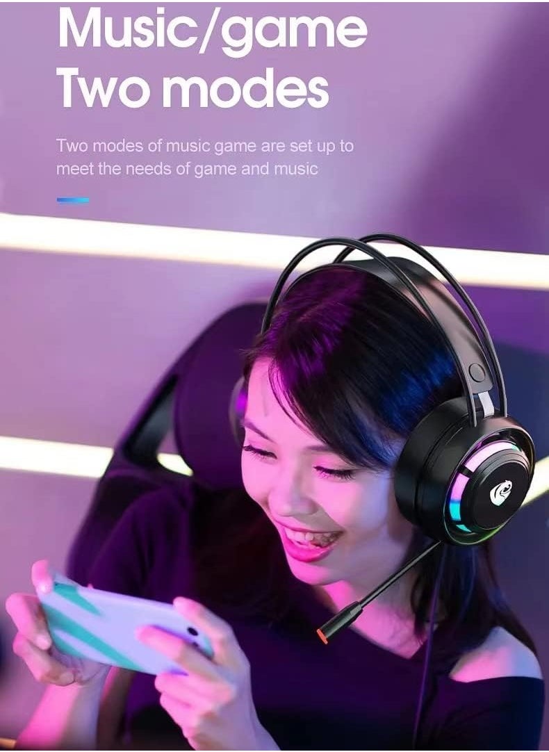 Cool Baby - COOLBABY PANSEN PSH-300 Computer Headworn Chicken Eating Earphones Listening and Debate with Mic 7.1 Esports Game Wired Earphones - Image 1