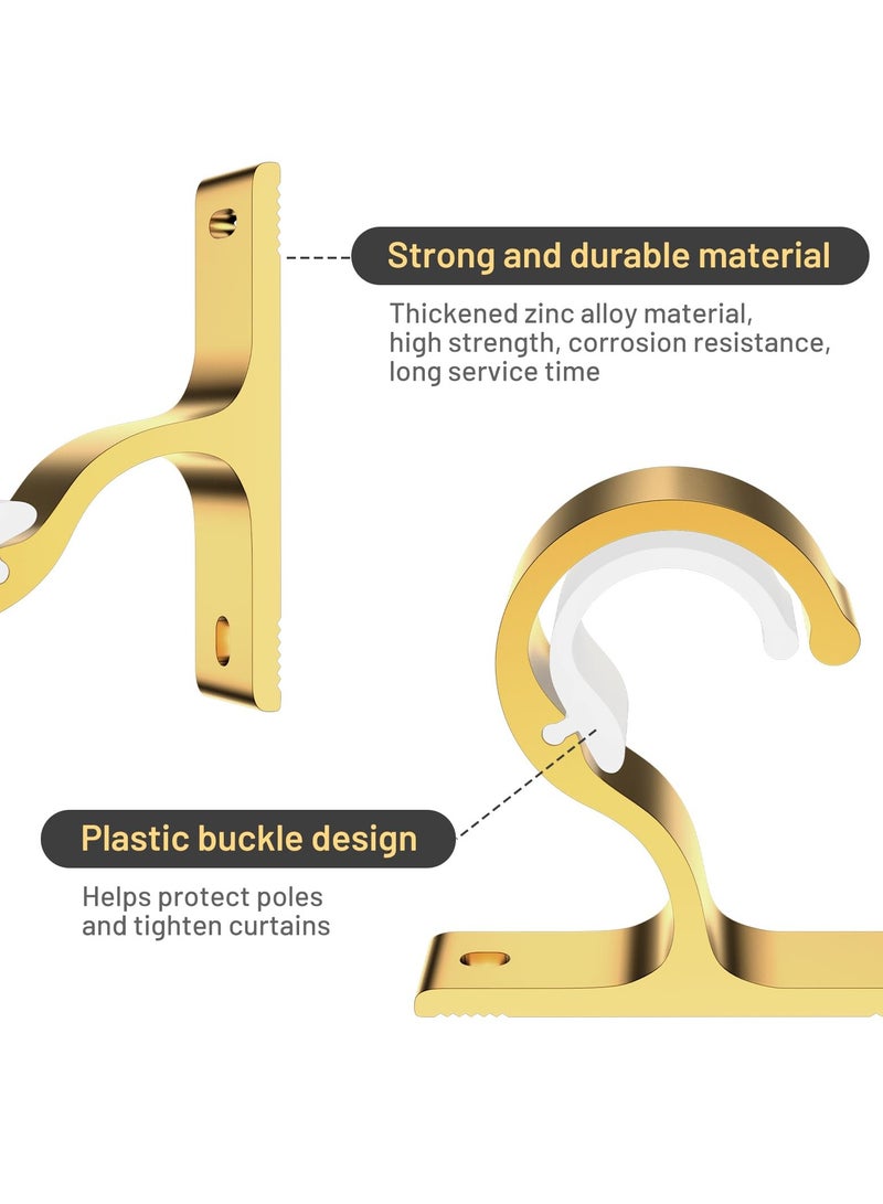 SYOSI Curtain Rod Bracket, Set of 2 Strong Aluminium Alloy Curtain Rod Holders, Drapery Hooks for Rods with 20-28 mm Diameter, Ideal for Curtains or Wardrobes  - Image 2