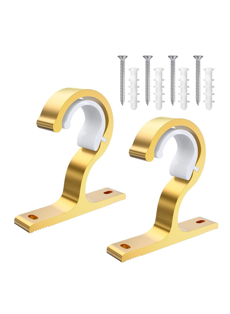 SYOSI Curtain Rod Bracket, Set of 2 Strong Aluminium Alloy Curtain Rod Holders, Drapery Hooks for Rods with 20-28 mm Diameter, Ideal for Curtains or Wardrobes  - Image 1