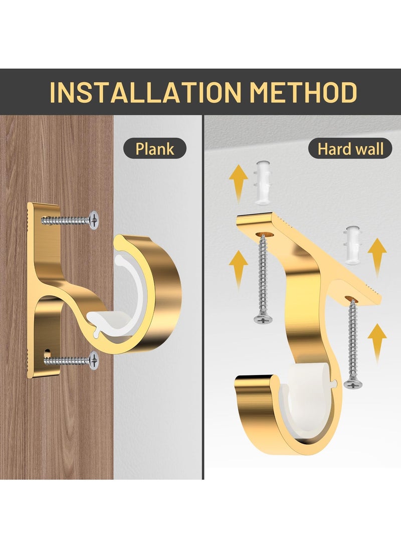 SYOSI Curtain Rod Bracket, Set of 2 Strong Aluminium Alloy Curtain Rod Holders, Drapery Hooks for Rods with 20-28 mm Diameter, Ideal for Curtains or Wardrobes  - Image 5