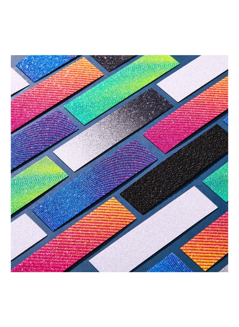 SYOSI 72Pcs Decompression Anxiety Sensory Stickers, Fidget Textured Strips Toys Anti Stress Tactile Rough Sensory Calm Textured Strips Adhesives Anxiety Relief for Adults Teens Desk Classroom,Gradient color  - Image 3