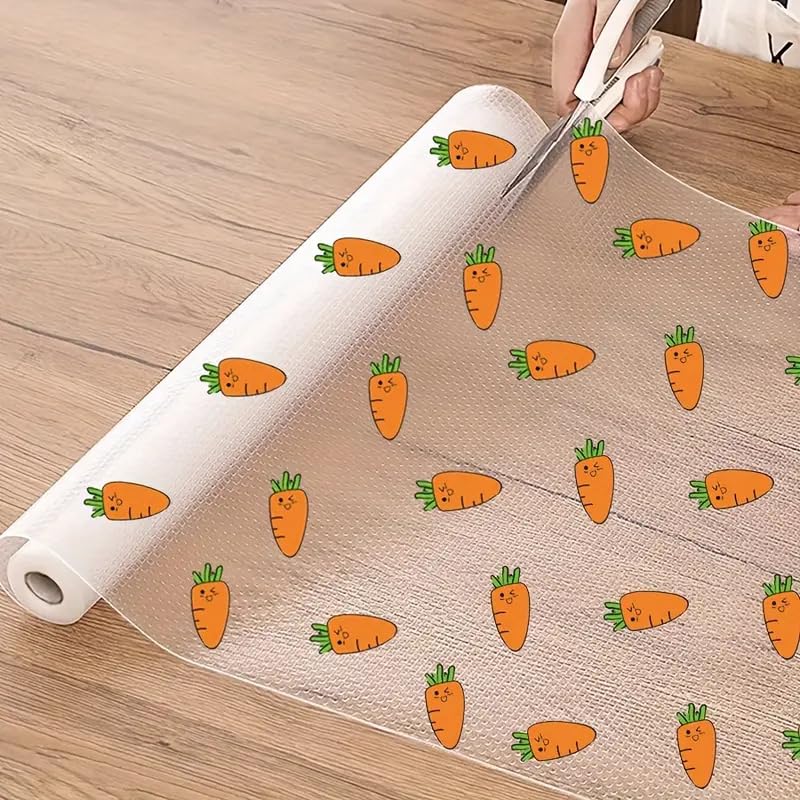 ElastPro (45 cm X 5 m) Printed Shelf Liners for Kitchen Shelves, Drawer Mat, Shelf Liner, Fridge Mats, Kitchen Cabinet Drawer Mat Liner Sheets (Carrot Print) - Image 2
