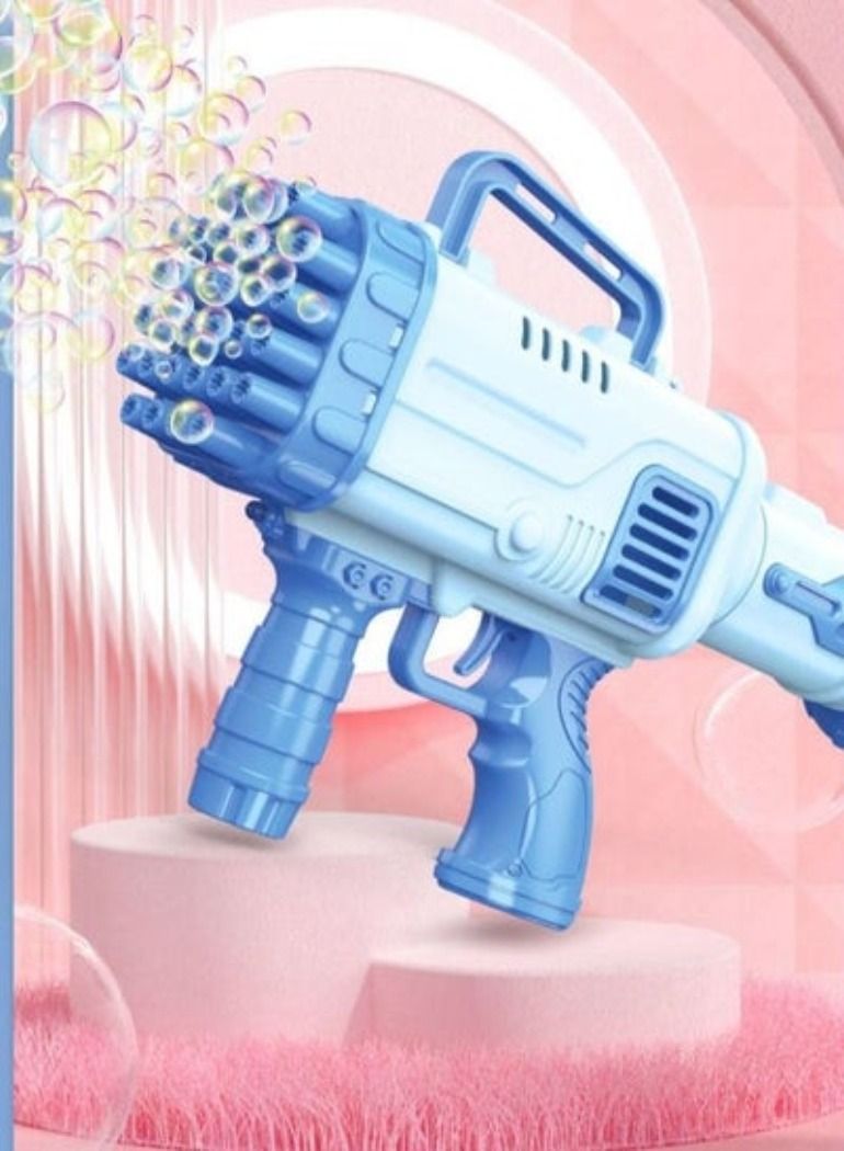 ELTRAZONE Electric Gatling Bubble Machine Gun in Blue – High-Output Automatic Bubble Blower Toy for Kids, Parties, and Outdoor Fun - Image 1