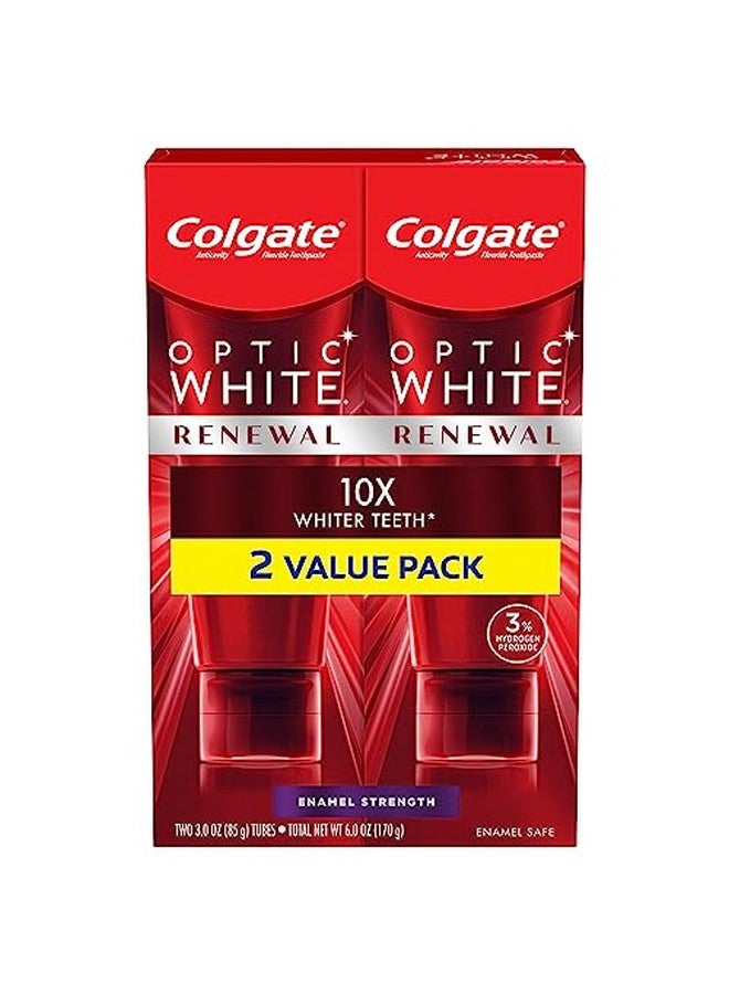 Colgate Olgate Optic White Renewal Teeth Whitening Toothpaste Enamel Strength 3 Oz Tube 2 Pack - Image 1