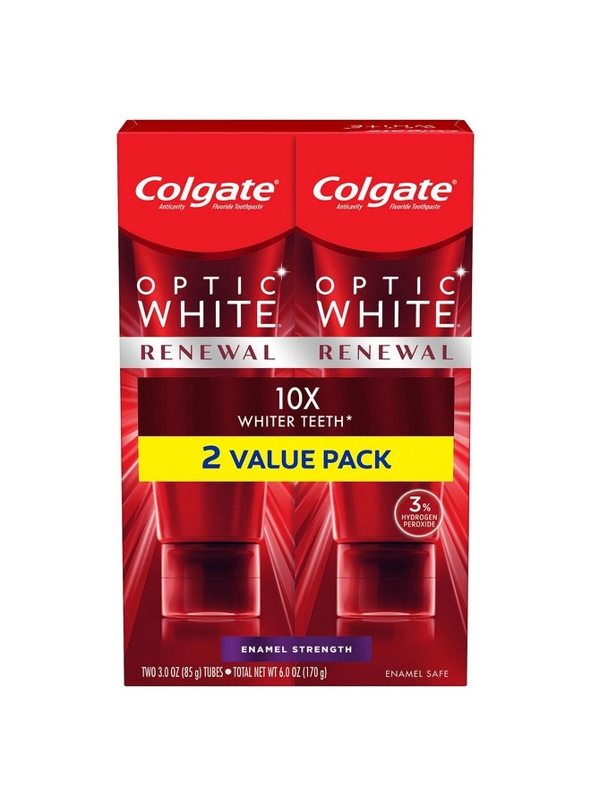 Colgate Olgate Optic White Renewal Teeth Whitening Toothpaste Enamel Strength 3 Oz Tube 2 Pack - Image 2