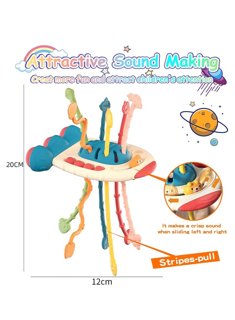 Safe Teething Toys, Montessori Toys with Bright Colors and Unique Shape, Early Development Activity Pull String Toys, Baby Travel Toys, Fine Motor Skill Toys for Toddlers - Image 4