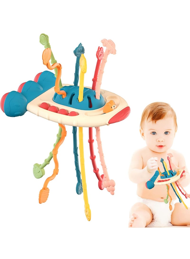 Safe Teething Toys, Montessori Toys with Bright Colors and Unique Shape, Early Development Activity Pull String Toys, Baby Travel Toys, Fine Motor Skill Toys for Toddlers - Image 2