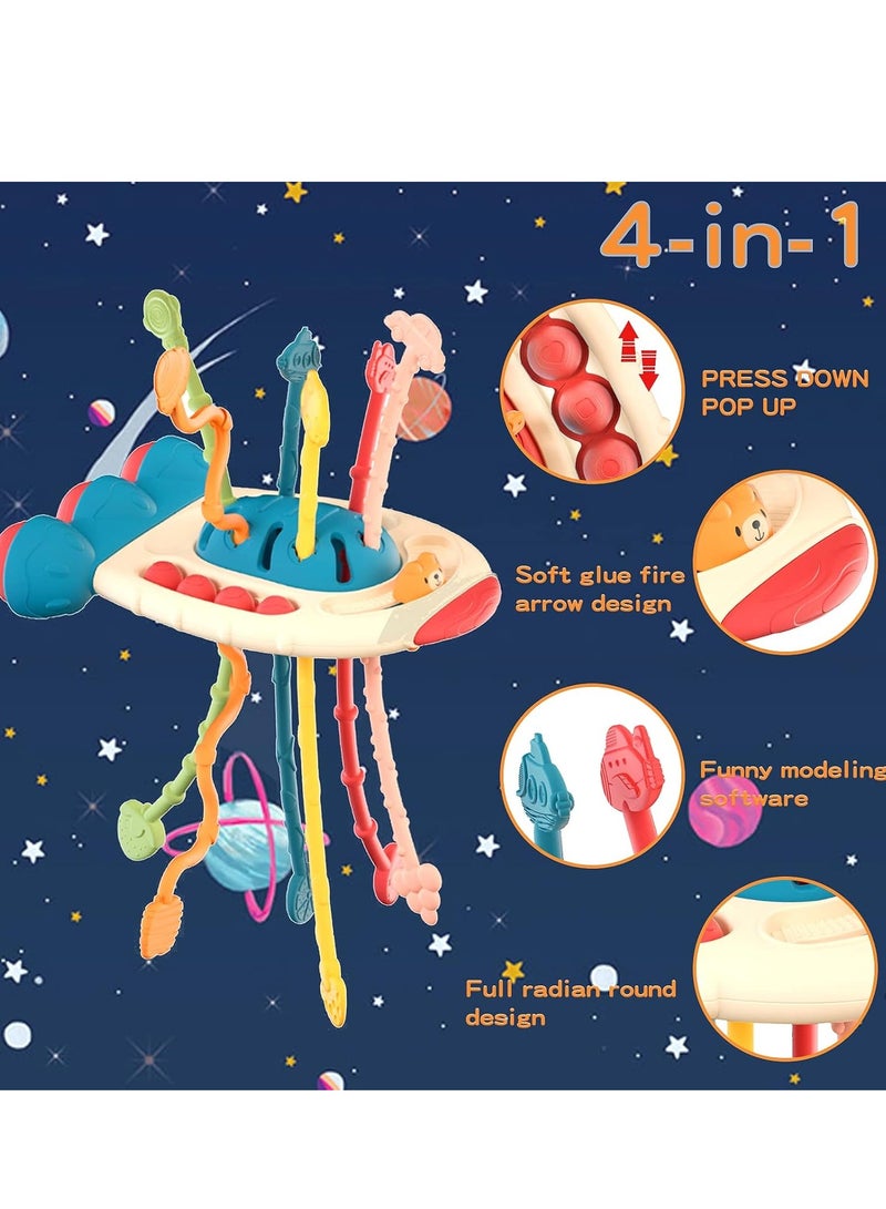 Safe Teething Toys, Montessori Toys with Bright Colors and Unique Shape, Early Development Activity Pull String Toys, Baby Travel Toys, Fine Motor Skill Toys for Toddlers - Image 3